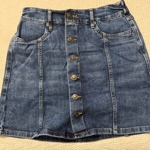 Aerie Blue Denim Button-Up Mini Skirt